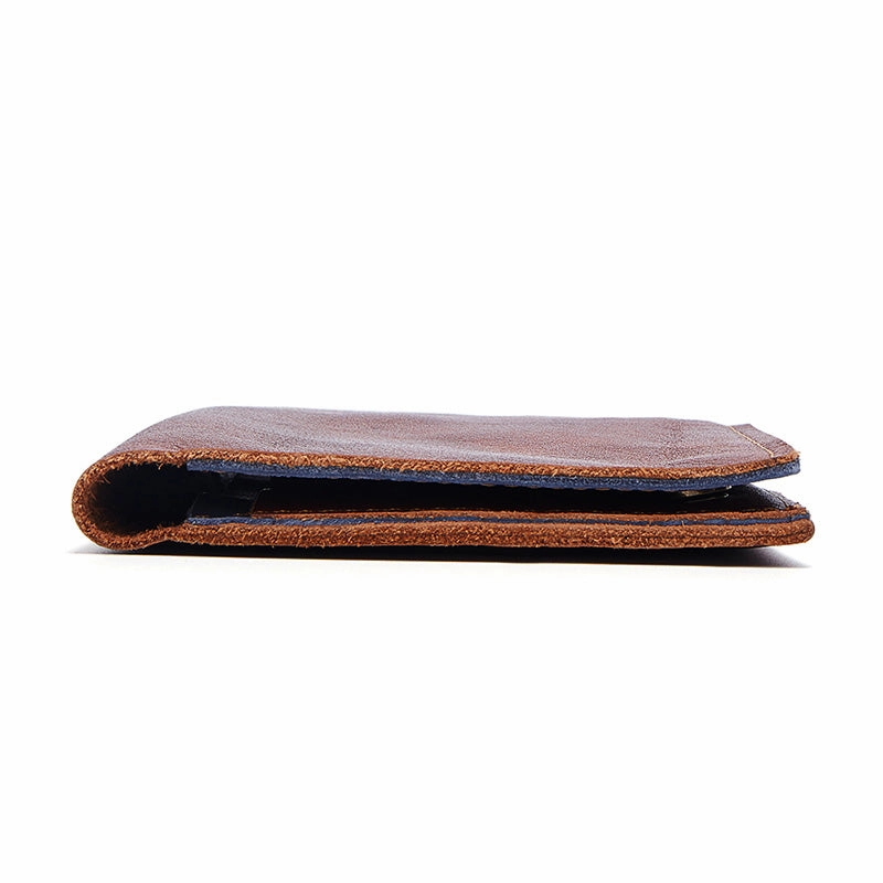 Leather Long Wallet for Men Vintage Bifold Wallet Passport Travel Wallet