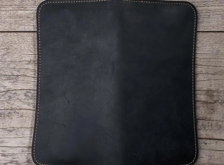 Leather Long Wallets for men Black Bifold Men Long Wallet