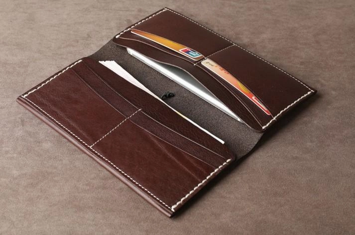 Leather Mens Cool Long Leather Wallet Phone Clutch Wallet for Men