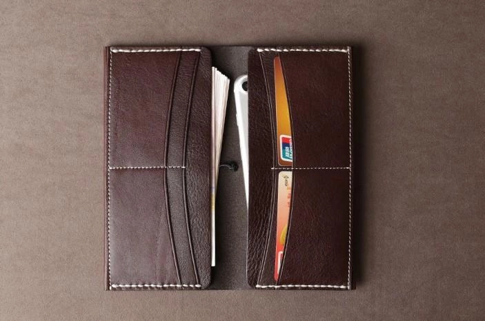 Leather Mens Cool Long Leather Wallet Phone Clutch Wallet for Men