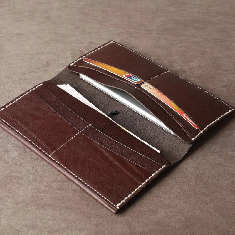 Leather Mens Cool Long Leather Wallet Phone Clutch Wallet for Men