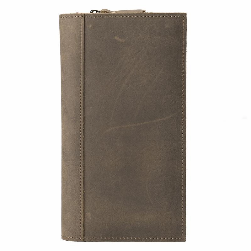 Leather Mens Long Wallet Cool Leather Wallet Long Bifold Wallets for Men