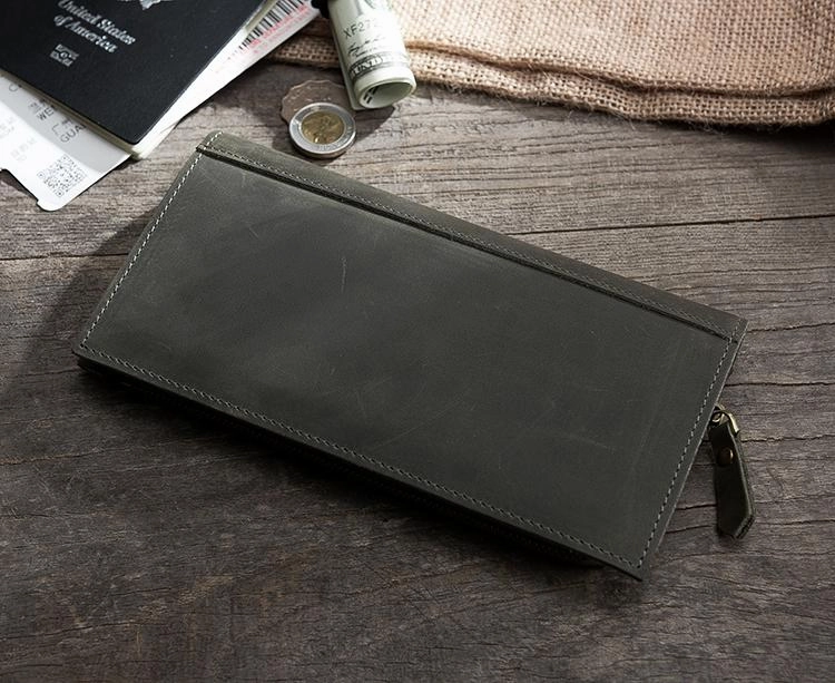 Leather Mens Long Wallet Cool Leather Wallet Long Bifold Wallets for Men