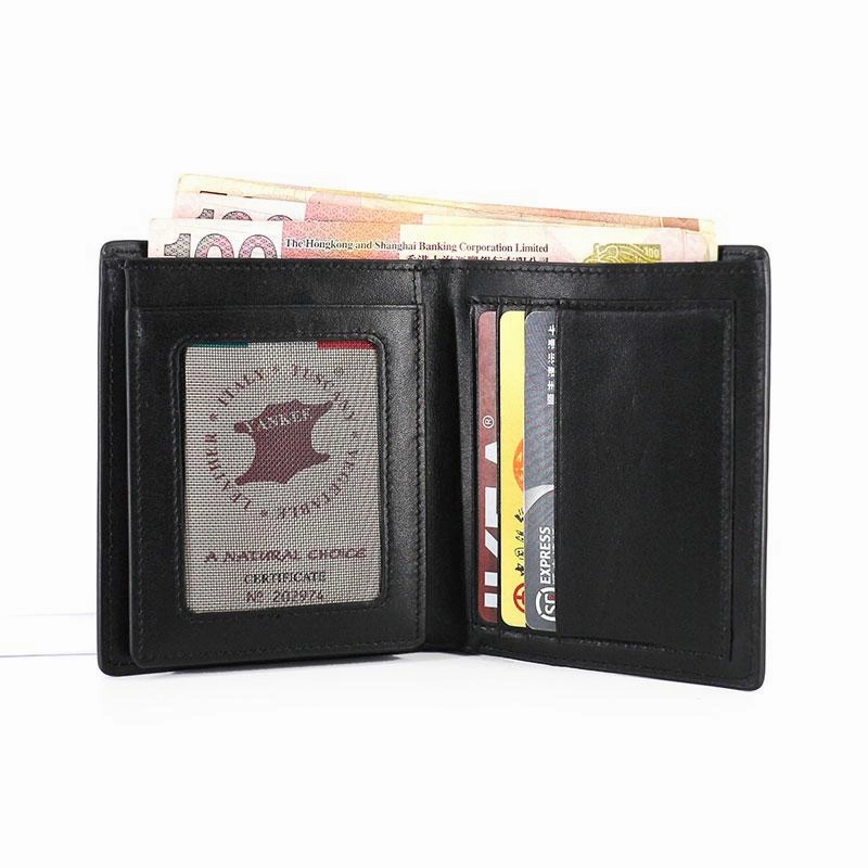 Leather Mens Slim Bifold Small Wallet Front Pocket Wallet billfold Small Wallet for Men