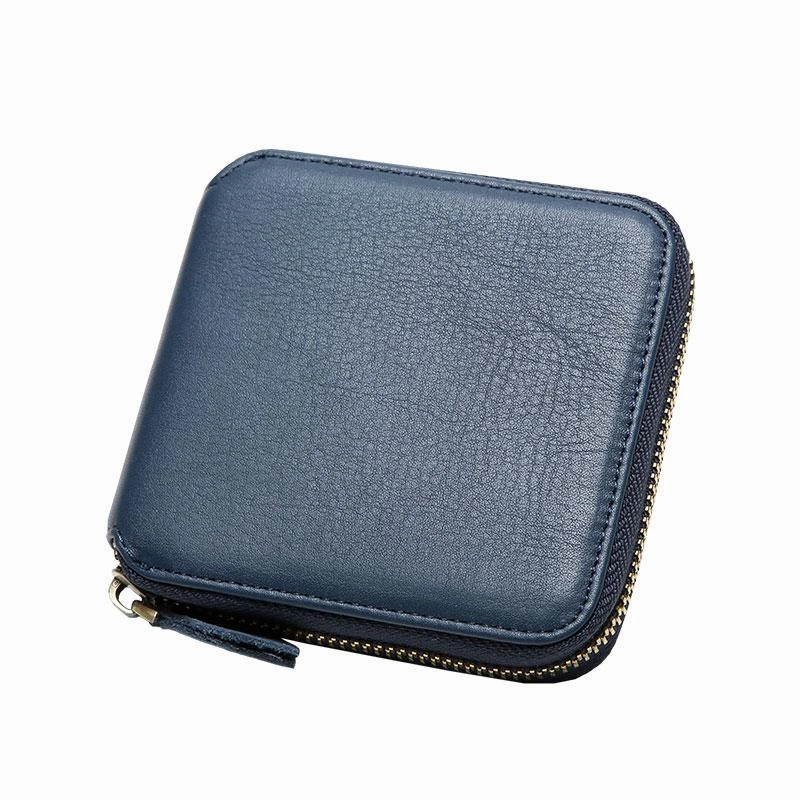 Leather Mens Zipper Cool billfold Leather Wallet Men Small Wallets Bifold for Men