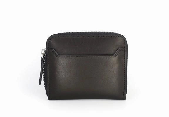 Leather Mens Zipper Front Pocket Wallet Card Wallet Slim billfold Small Change Wallet for Men