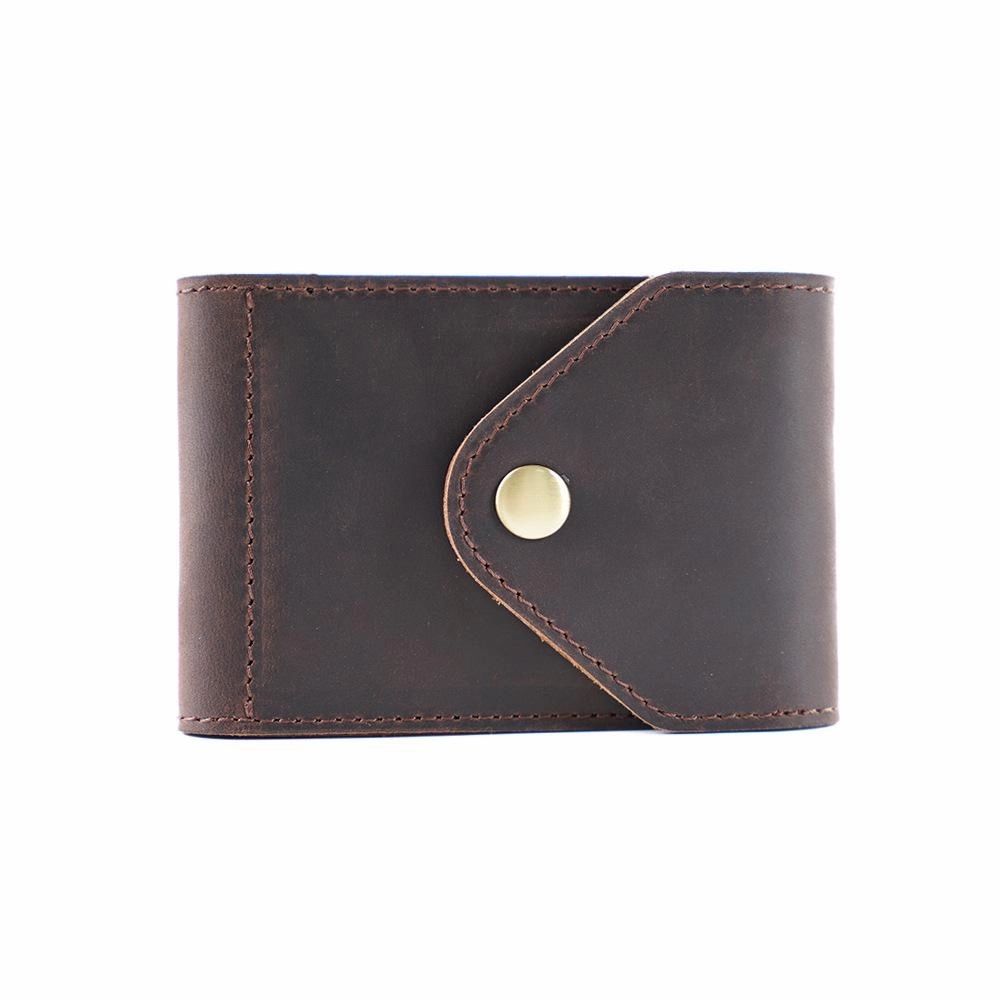 Leather Small Mens Wallet Zipper billfold Front Pocket Wallet Driver's License Card Wallet for Men
