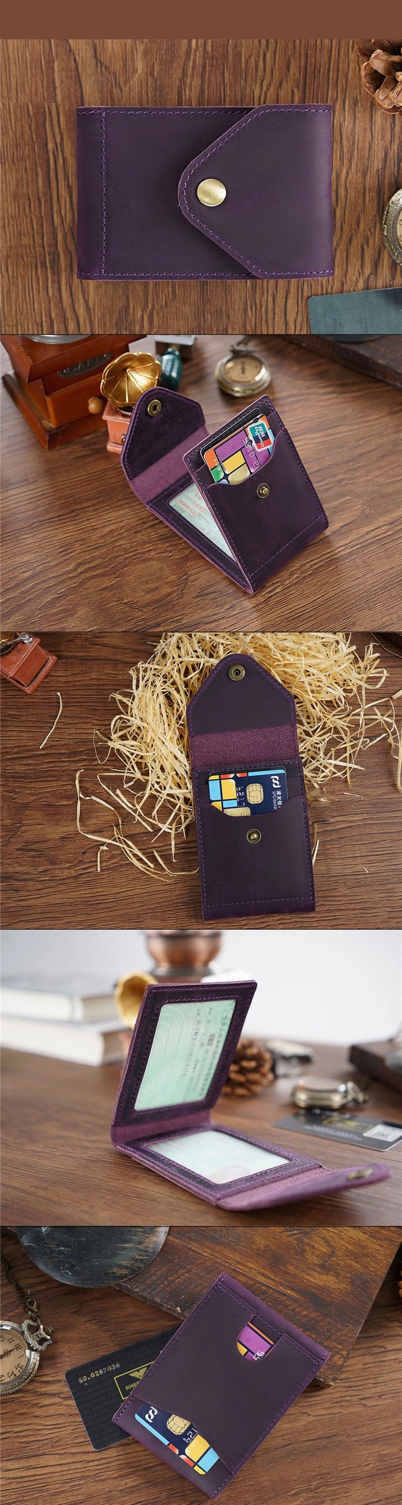 Leather Small Mens Wallet Zipper billfold Front Pocket Wallet Driver's License Card Wallet for Men