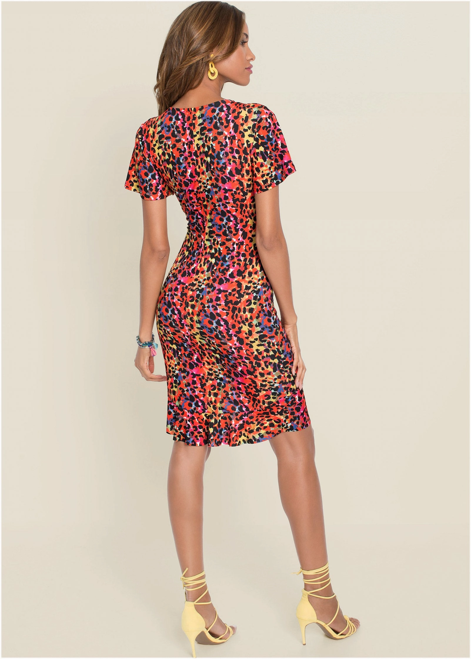 Leopard Printed Dress - Pink Multi