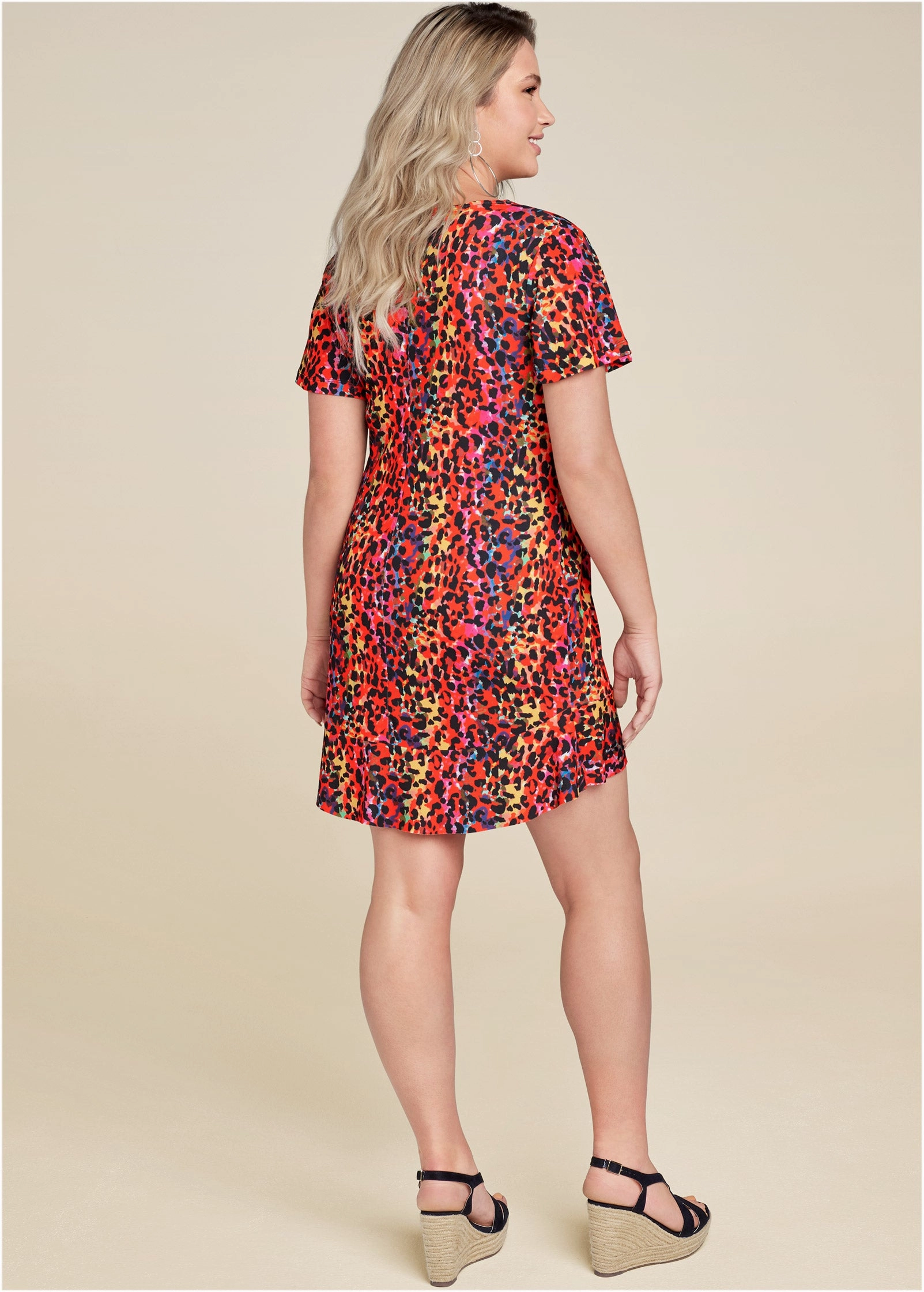Leopard Printed Dress - Pink Multi