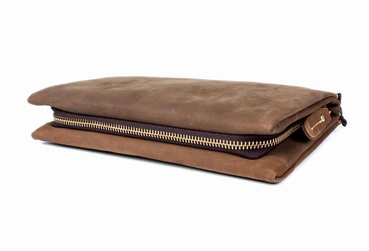 Light Brown Cool Mens long Wallet Wristlet Wallet Clutch Wallet Dark Brown Long Wallets for Men