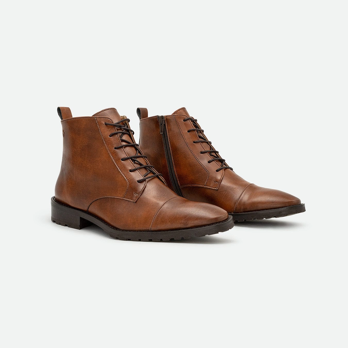 Lincoln Men's Vegan Leather Ankle Boots | Brown