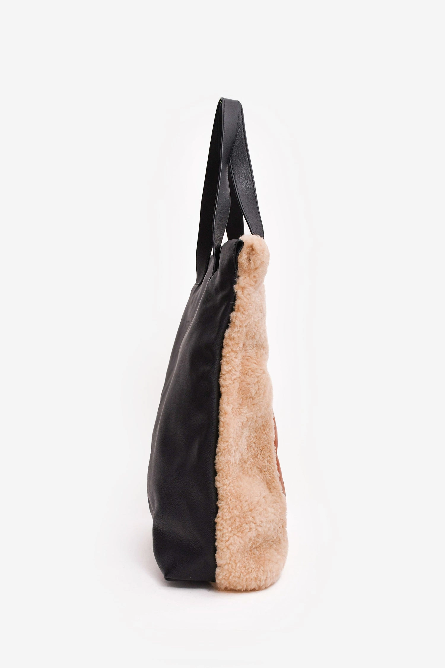 Loewe Beige Teddy Brown Leather 'Mouton' Anagram Tote