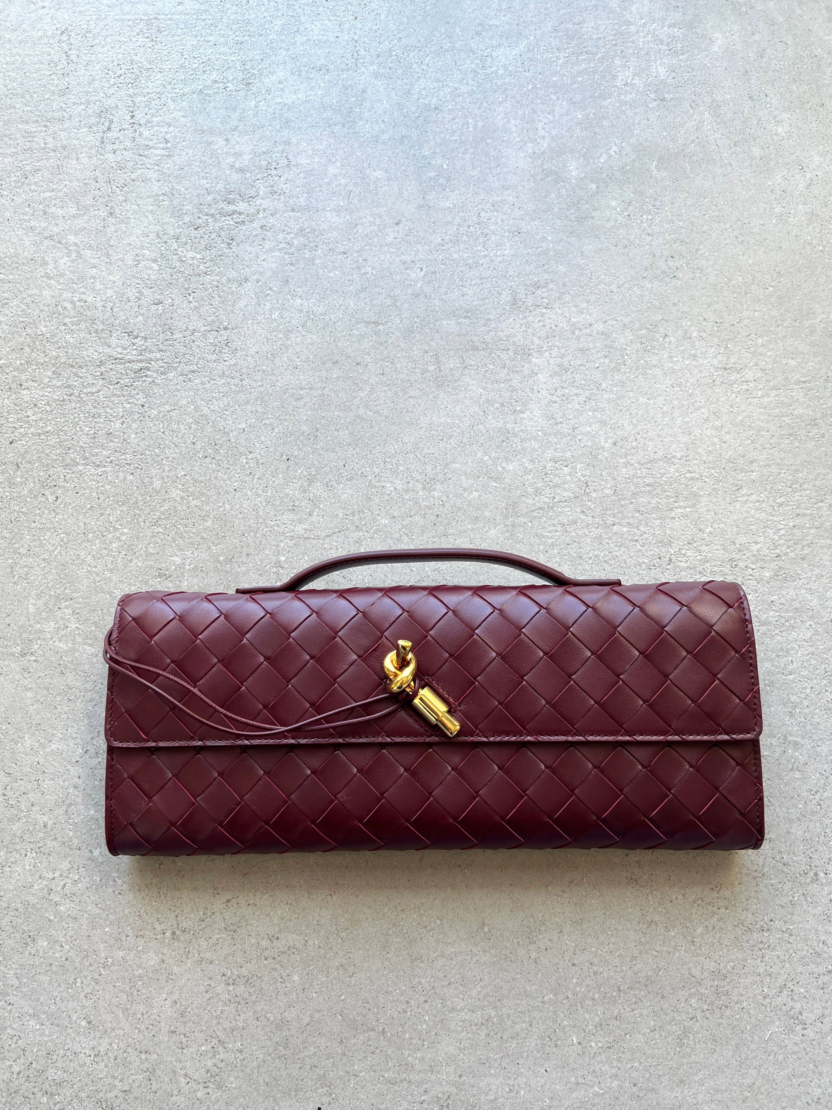 Long Clutch Andiamo Top Handle, Barolo