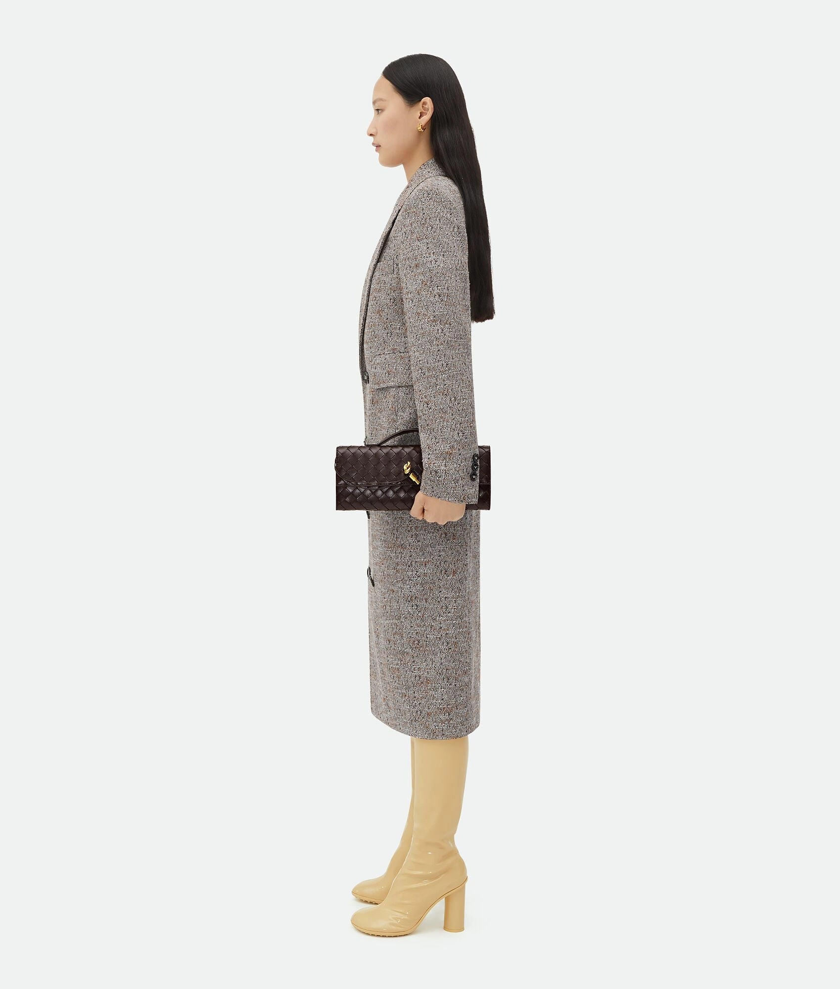 Long Clutch Andiamo Top Handle, Fondant