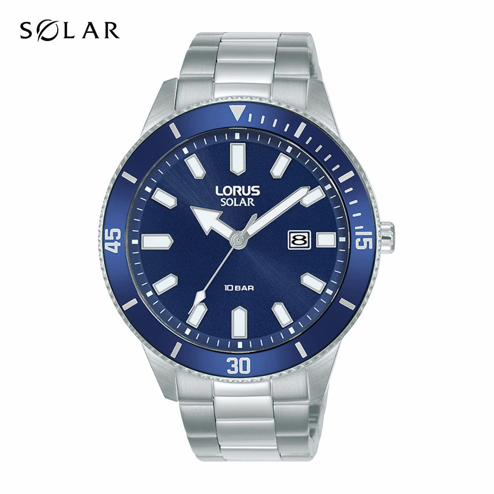 Lorus Blue Dial Solar Mens Watch RX313AX9