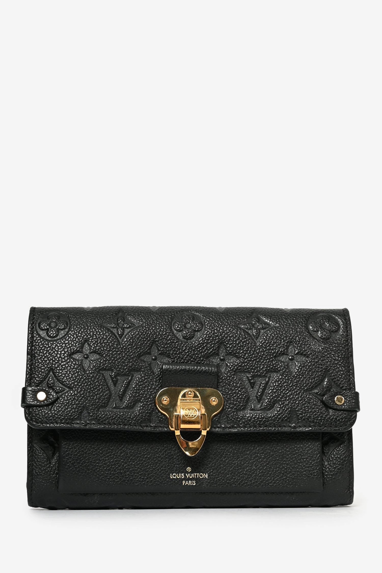 Louis Vuitton 2019 Black Empreinte Leather 'Vavin' Wallet on Chain Bag