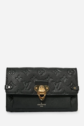 Louis Vuitton 2019 Black Empreinte Leather 'Vavin' Wallet on Chain Bag