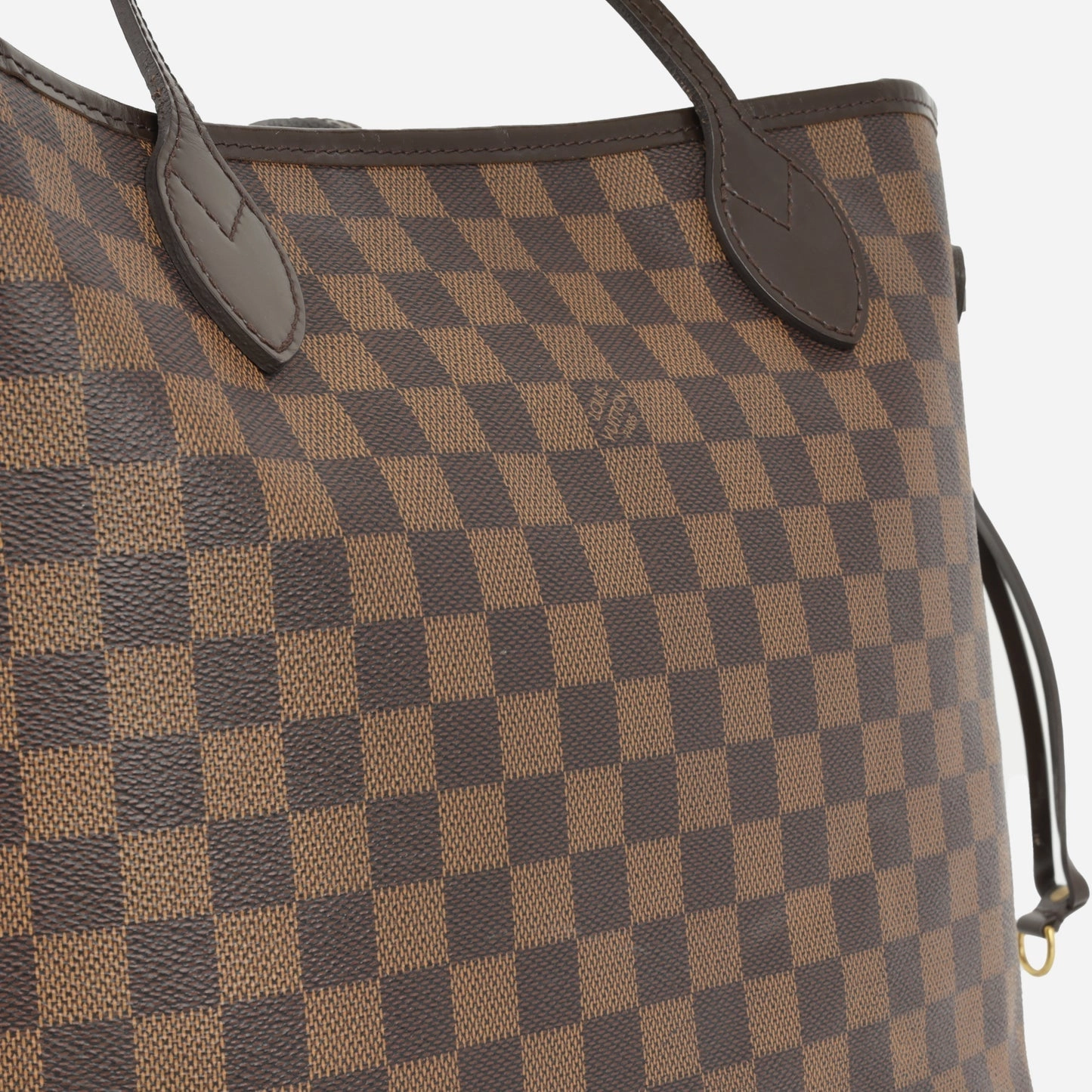 Louis Vuitton - Neverfull PM - Damier Ebene / Red Striped Lining GHW - Very Good - 2015