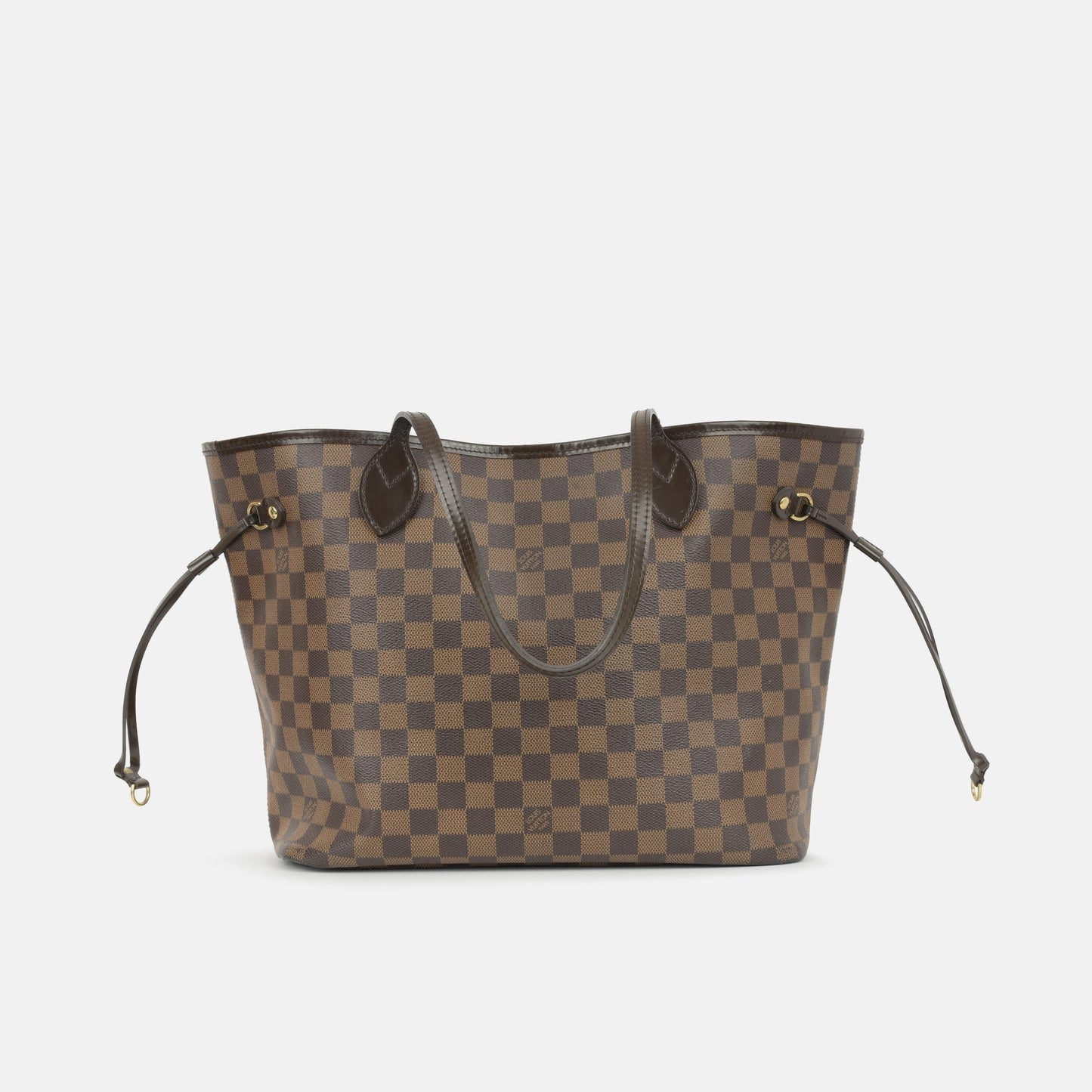Louis Vuitton - Neverfull PM - Damier Ebene / Red Striped Lining GHW - Very Good - 2015