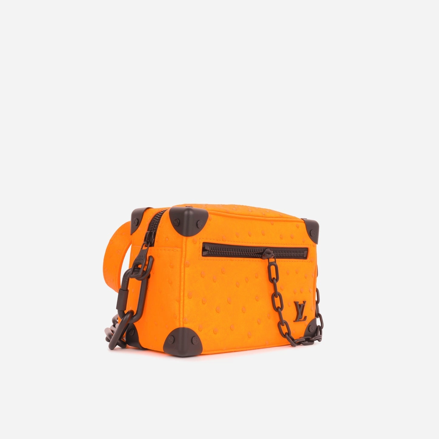 Louis Vuitton Louis Vuitton - Mini Soft Trunk - Neon Orange Ostrich BHW - Pre-Loved