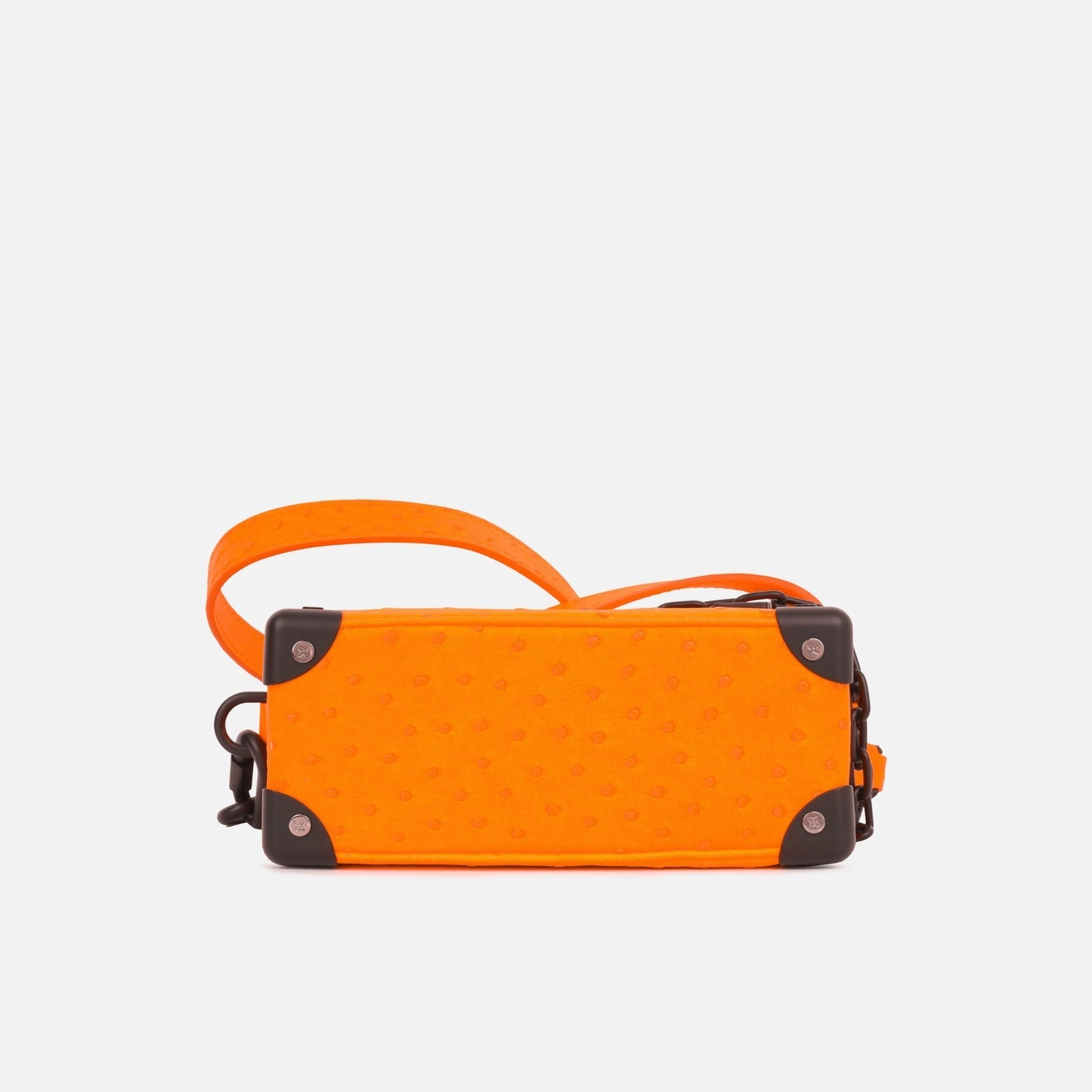 Louis Vuitton Louis Vuitton - Mini Soft Trunk - Neon Orange Ostrich BHW - Pre-Loved