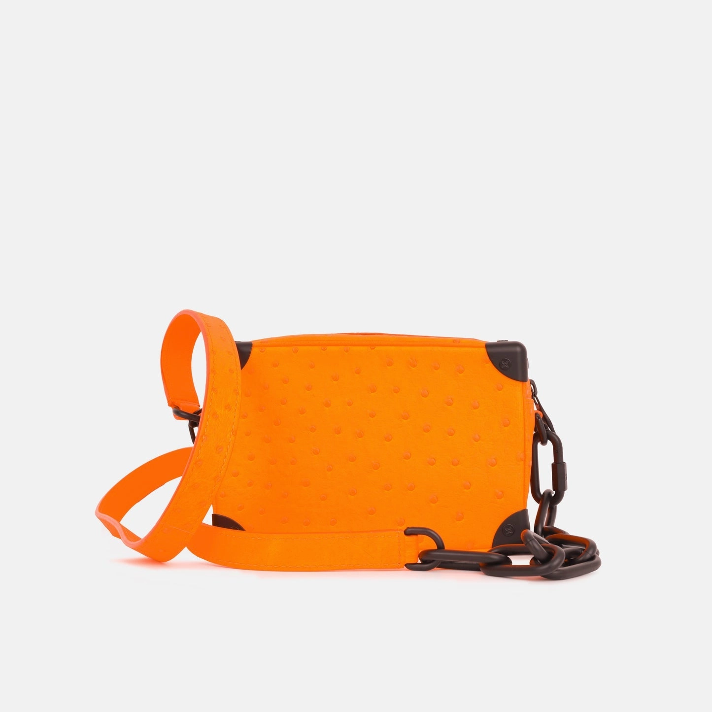 Louis Vuitton Louis Vuitton - Mini Soft Trunk - Neon Orange Ostrich BHW - Pre-Loved