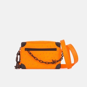 Louis Vuitton Louis Vuitton - Mini Soft Trunk - Neon Orange Ostrich BHW - Pre-Loved