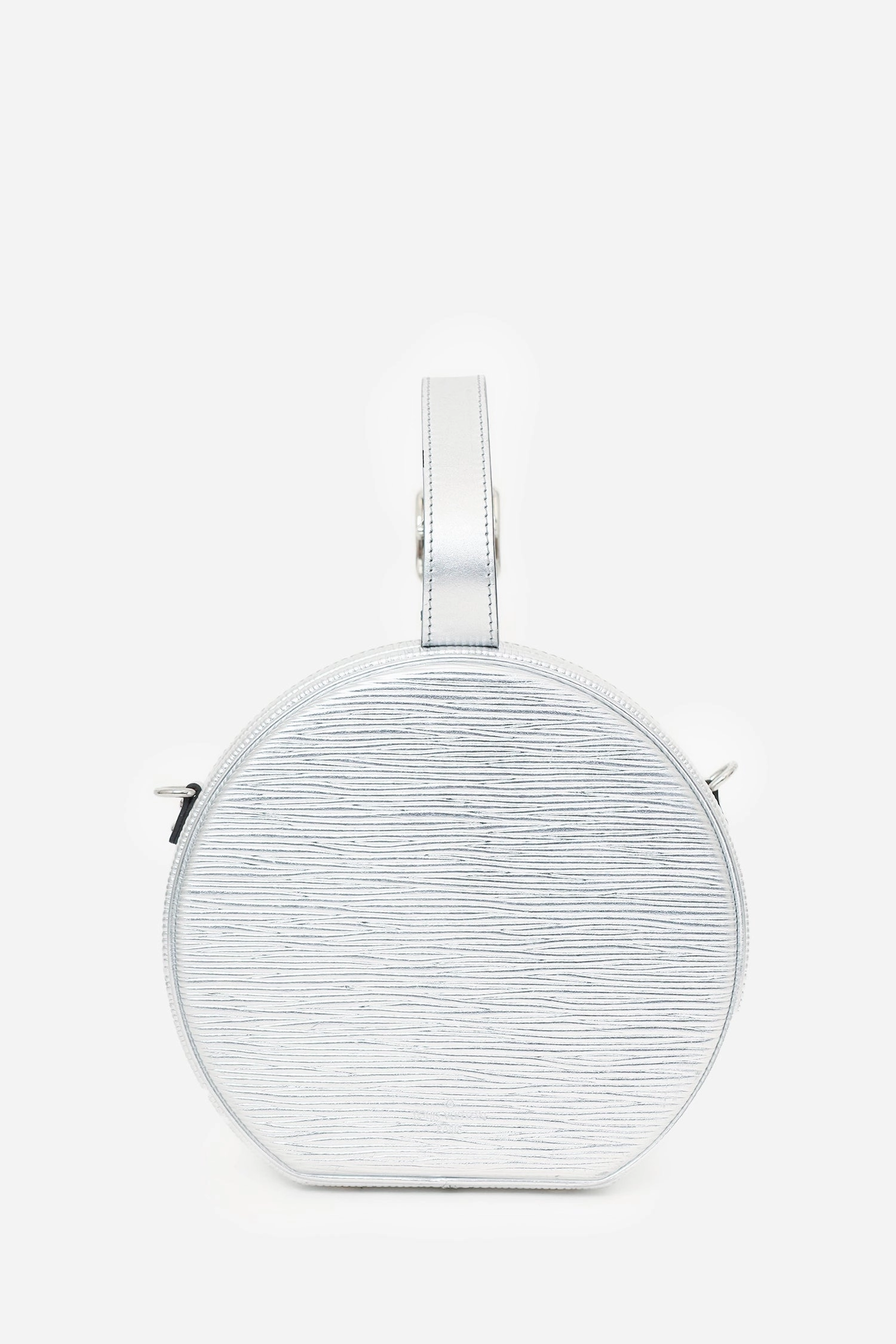 Louis Vuitton Silver Metallic Epi Petite Boite Chapeau with Strap