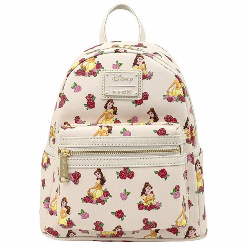 Loungefly x Disney Beauty and the Beast Belle Roses All Over Print Mini Backpack