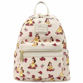 Loungefly x Disney Beauty and the Beast Belle Roses All Over Print Mini Backpack