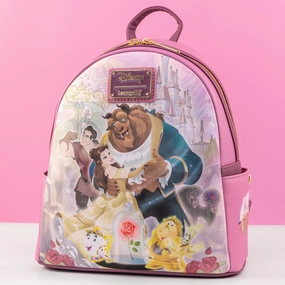 Loungefly x Disney Beauty and the Beast Pastel Character Ensemble Mini Backpack