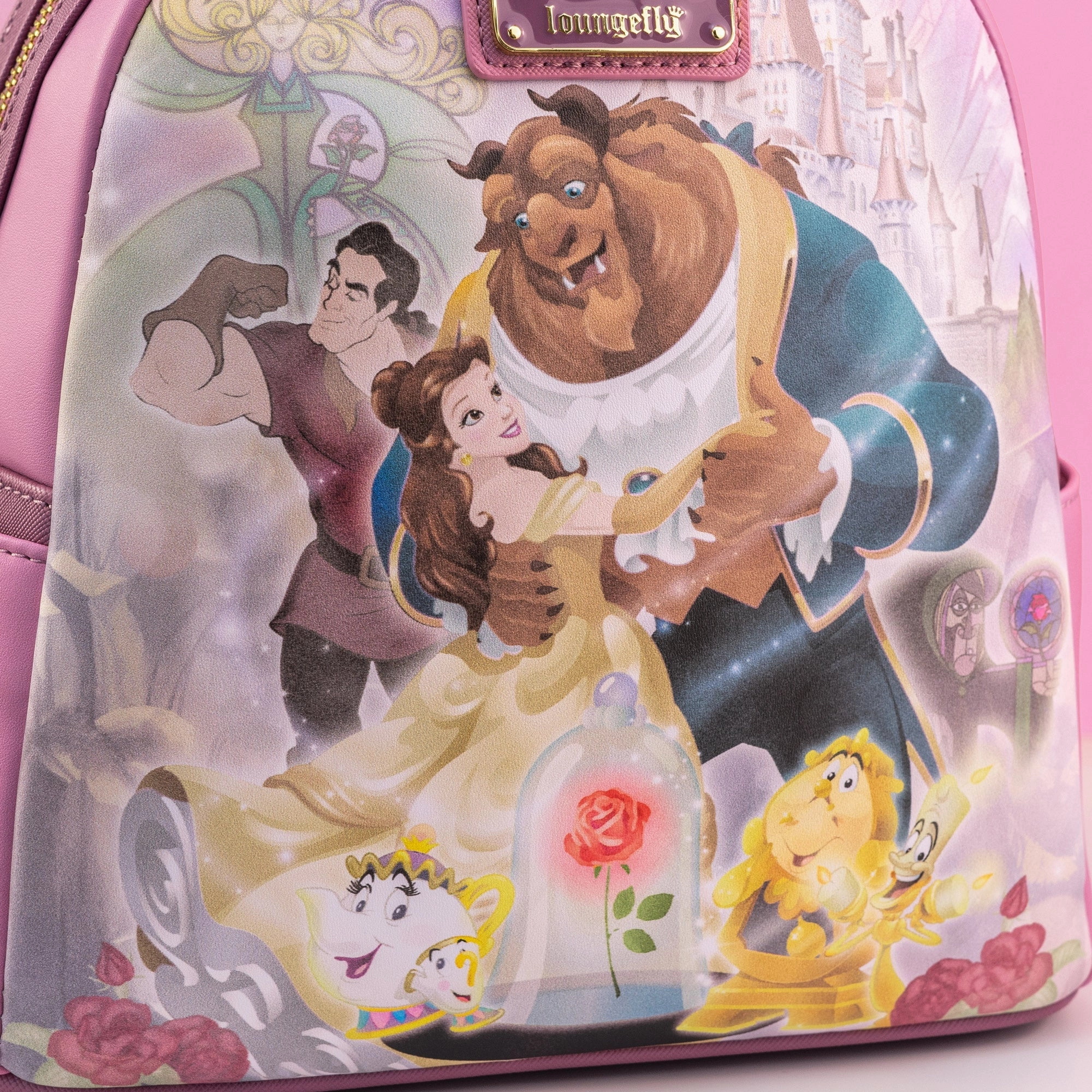 Loungefly x Disney Beauty and the Beast Pastel Character Ensemble Mini Backpack