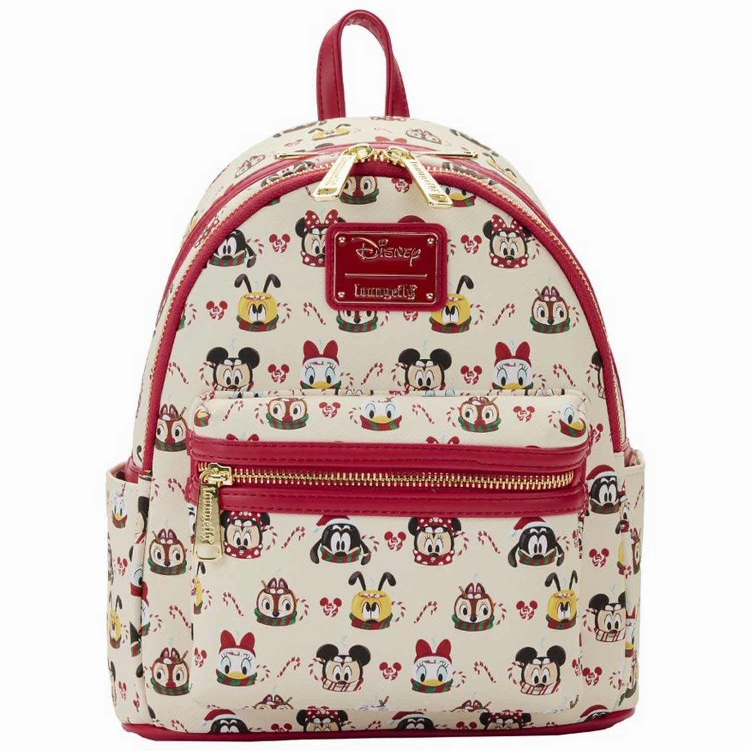 Loungefly x Disney Mickey and Minnie Hot Cocoa AOP Mini Backpack with Headband Combo