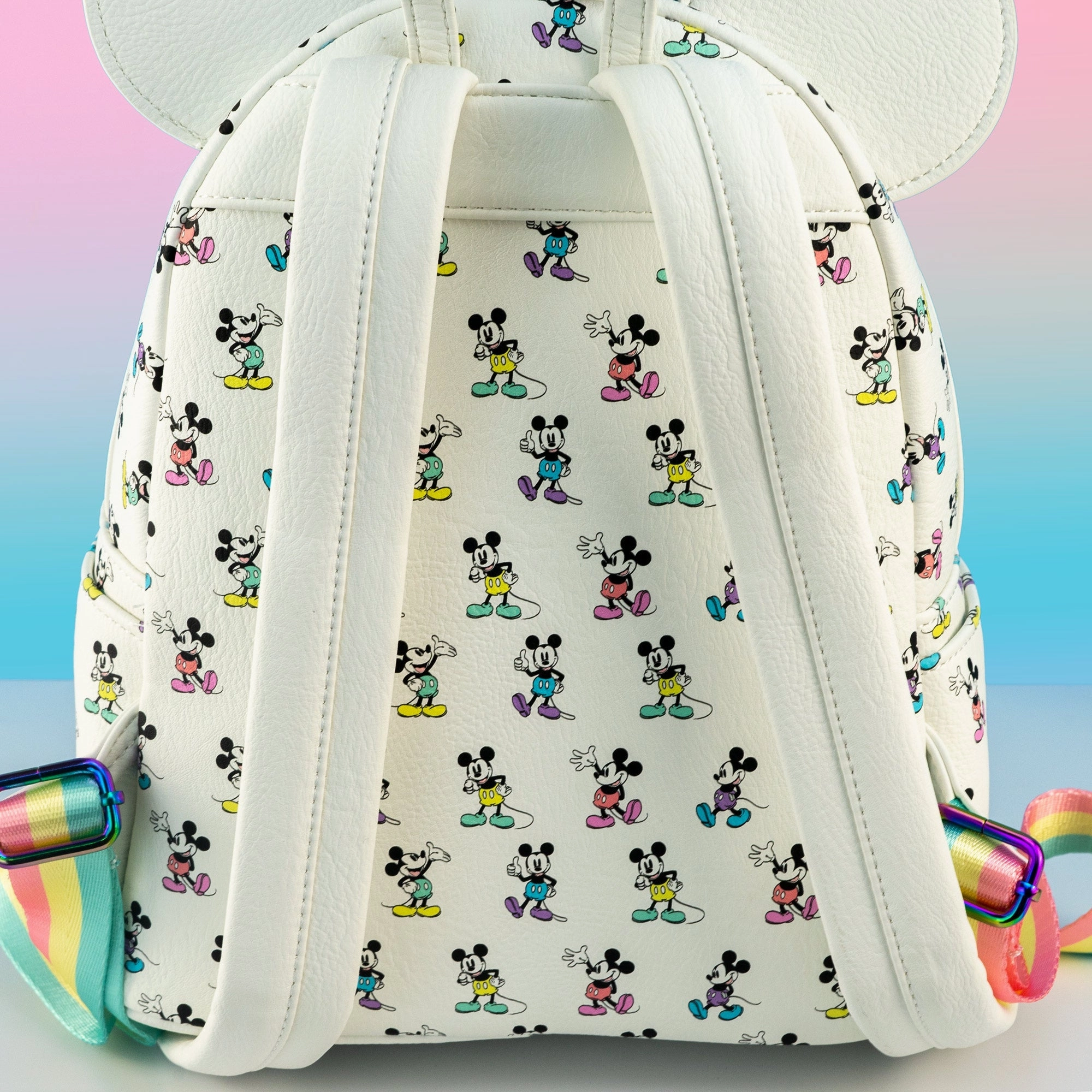 Loungefly x Disney Mickey Mouse Pastel Rainbow Poses Mini Backpack