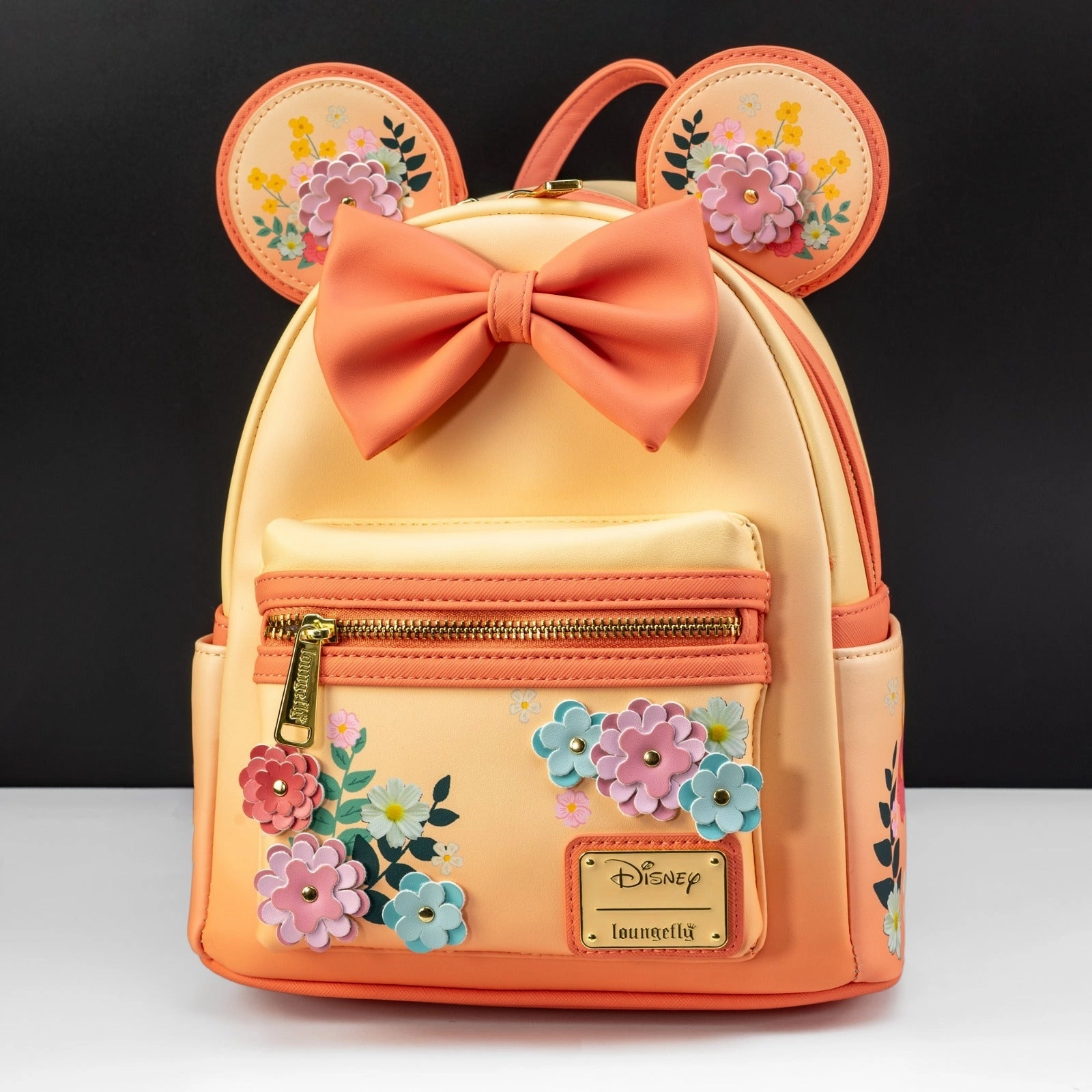 Loungefly x Disney Minnie Mouse Peach Floral Mini Backpack