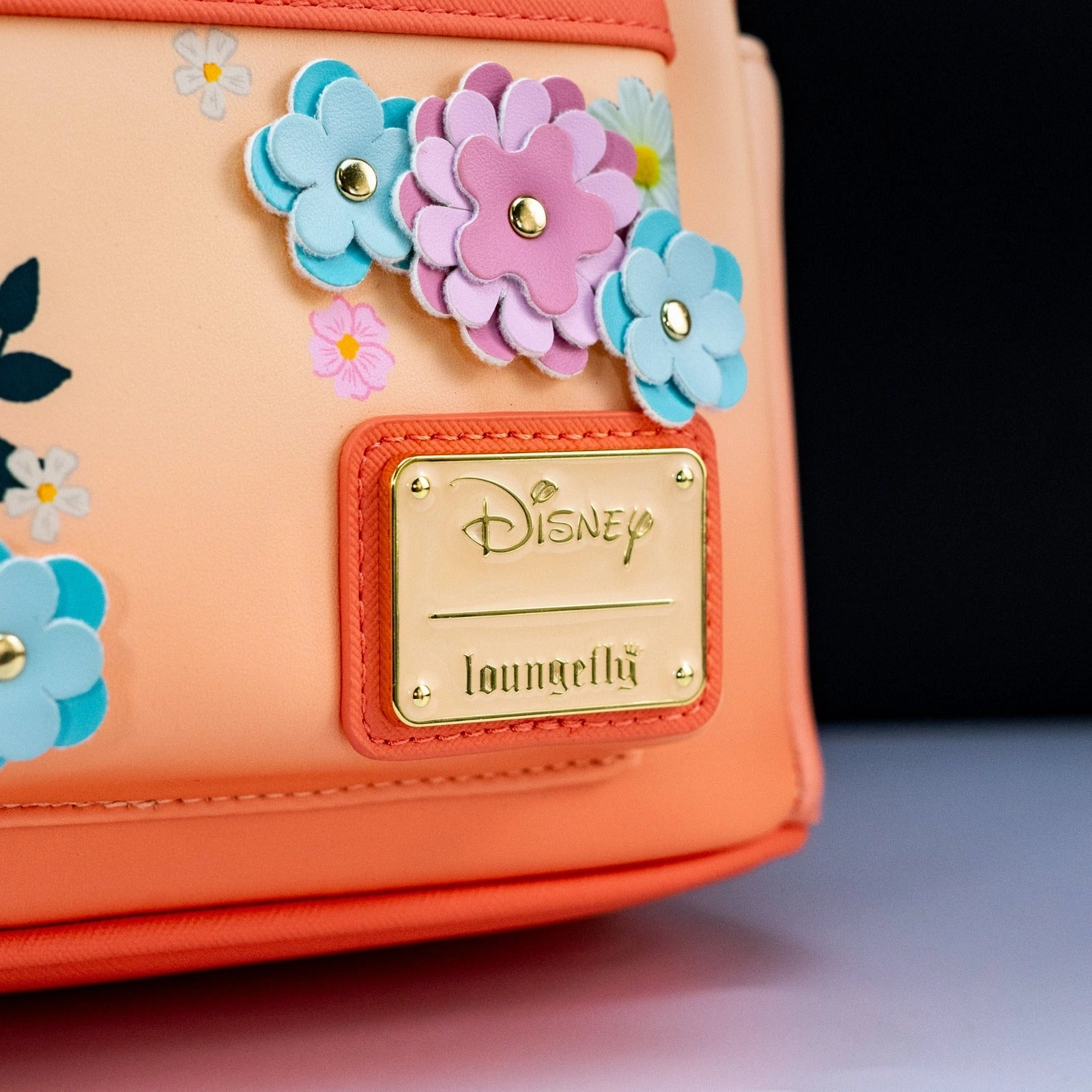 Loungefly x Disney Minnie Mouse Peach Floral Mini Backpack