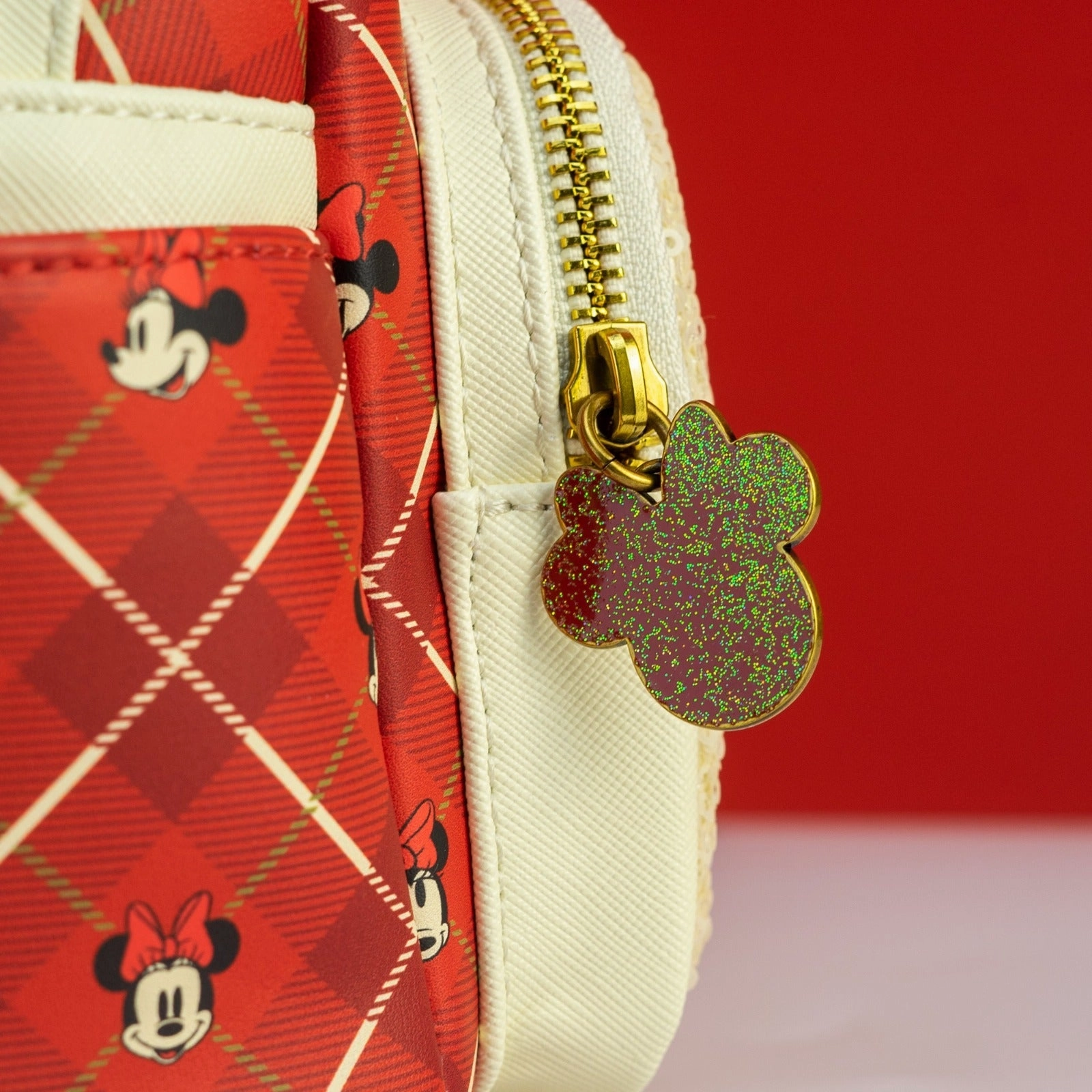 Loungefly x Disney Minnie Mouse Plaid Sequin Mini Backpack