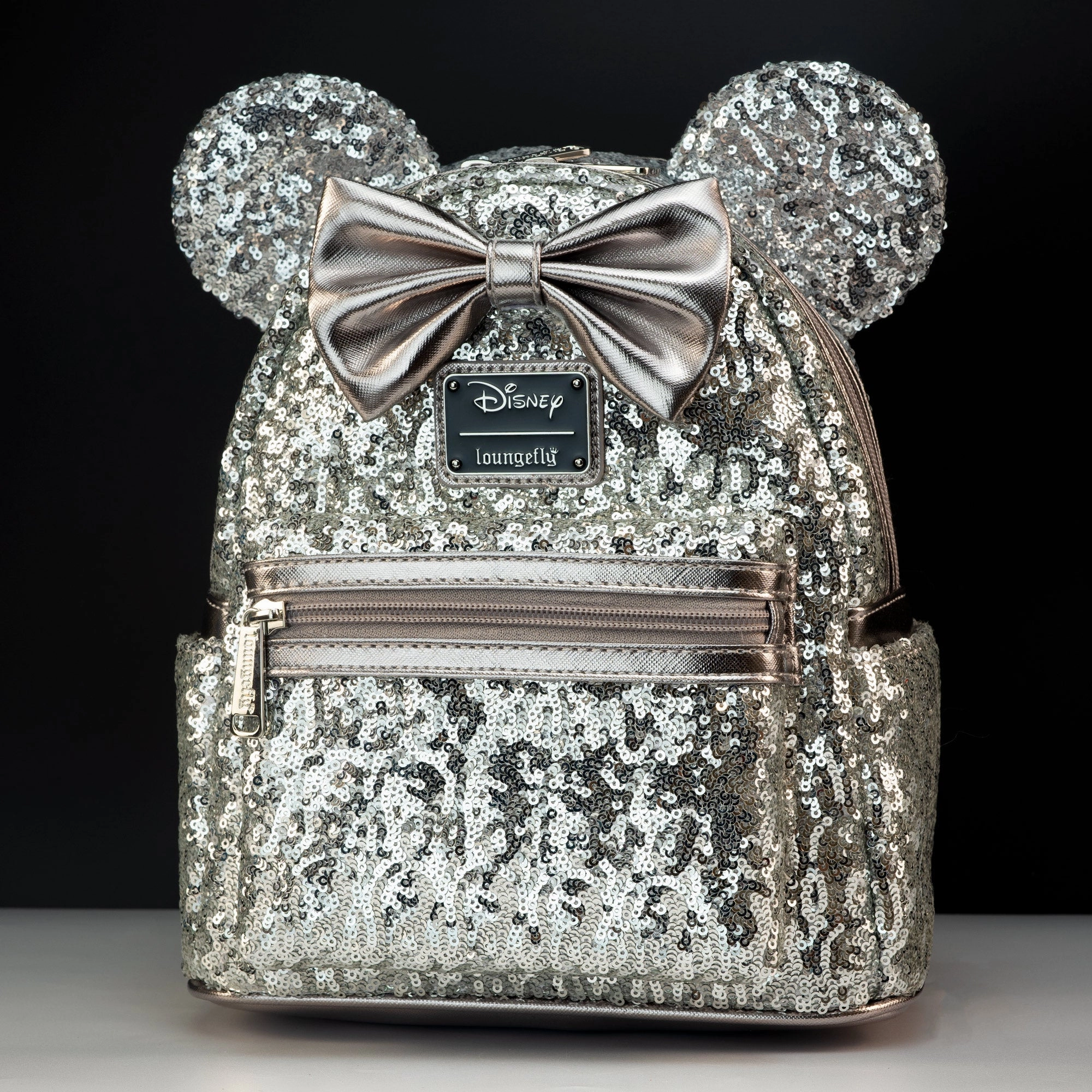Loungefly x Disney Minnie Mouse Sequin Silver Backpack