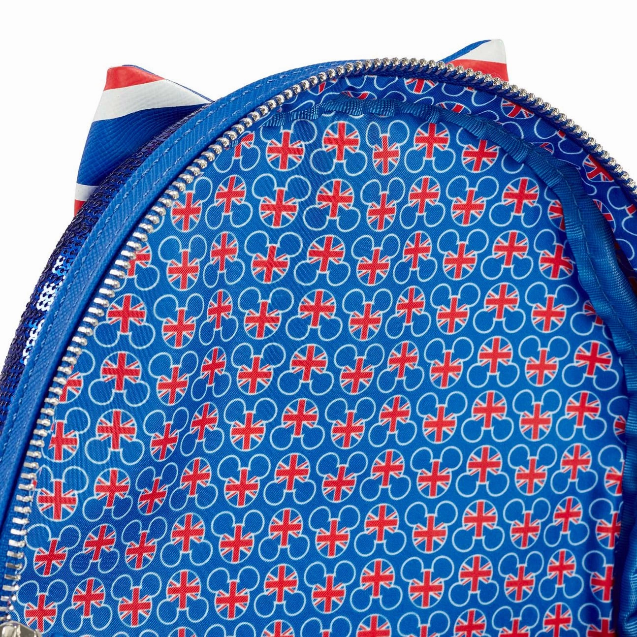 Loungefly x Disney Minnie Mouse Union Jack Sequin Mini Backpack