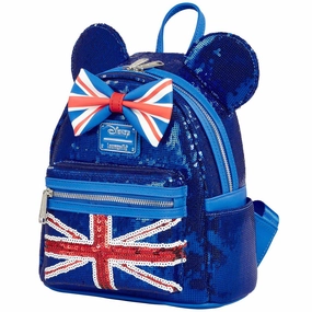 Loungefly x Disney Minnie Mouse Union Jack Sequin Mini Backpack