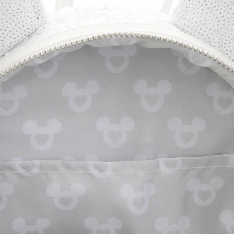 Loungefly x Disney Minnie Mouse White Sequin Wedding Mini Backpack