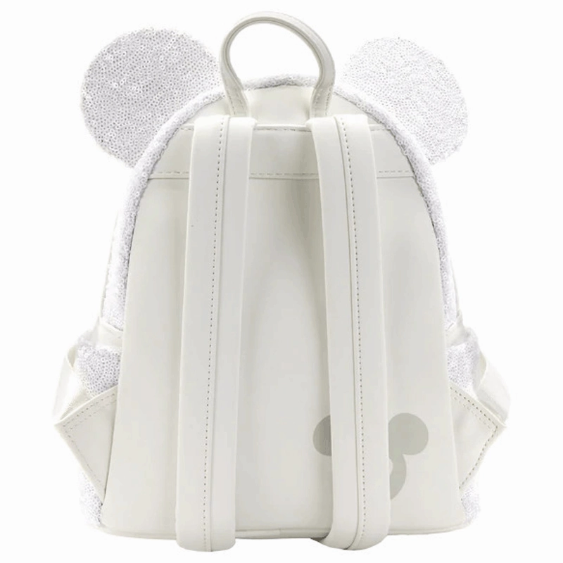 Loungefly x Disney Minnie Mouse White Sequin Wedding Mini Backpack