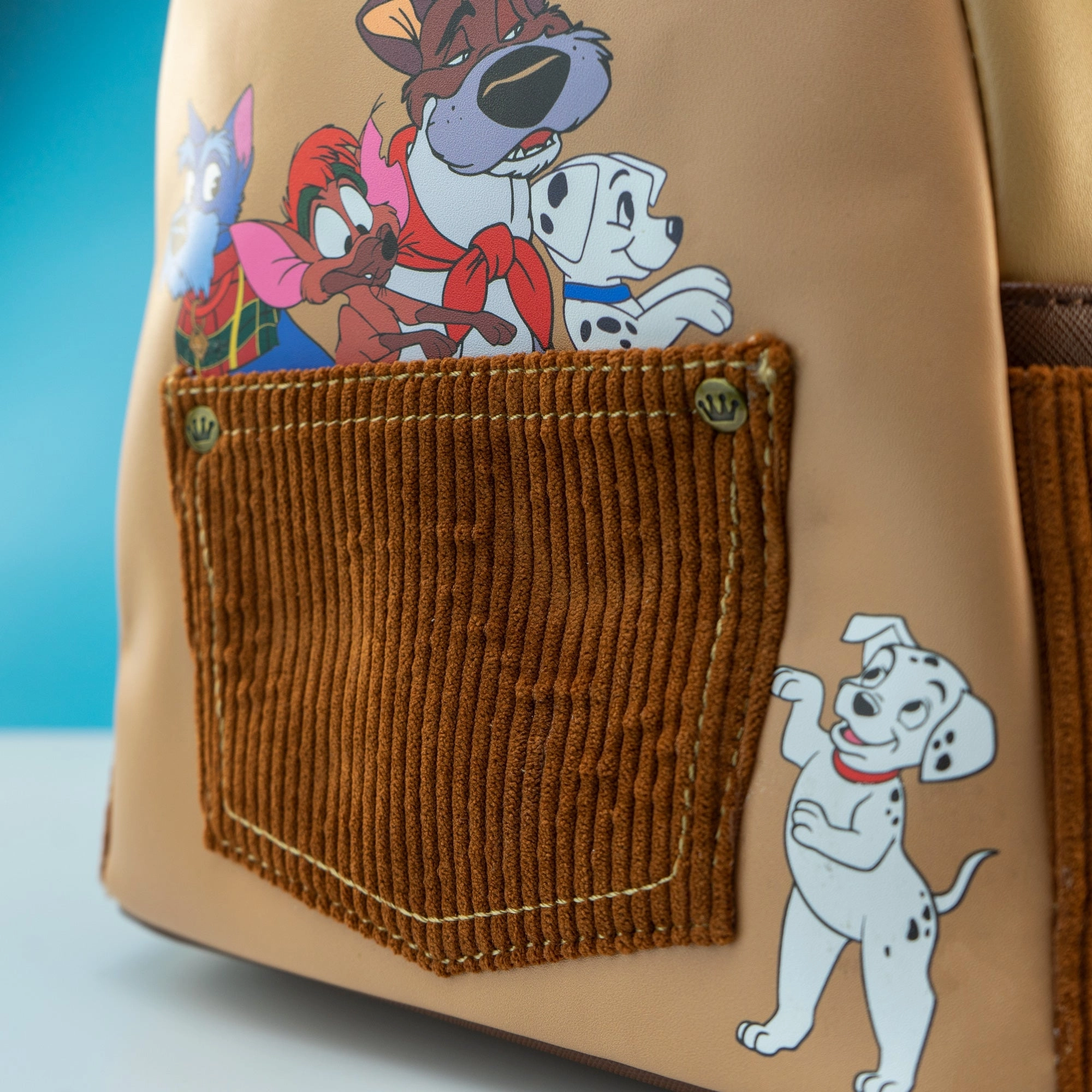 Loungefly x Disney the Dogs of Disney Corduroy Pocket Mini Backpack