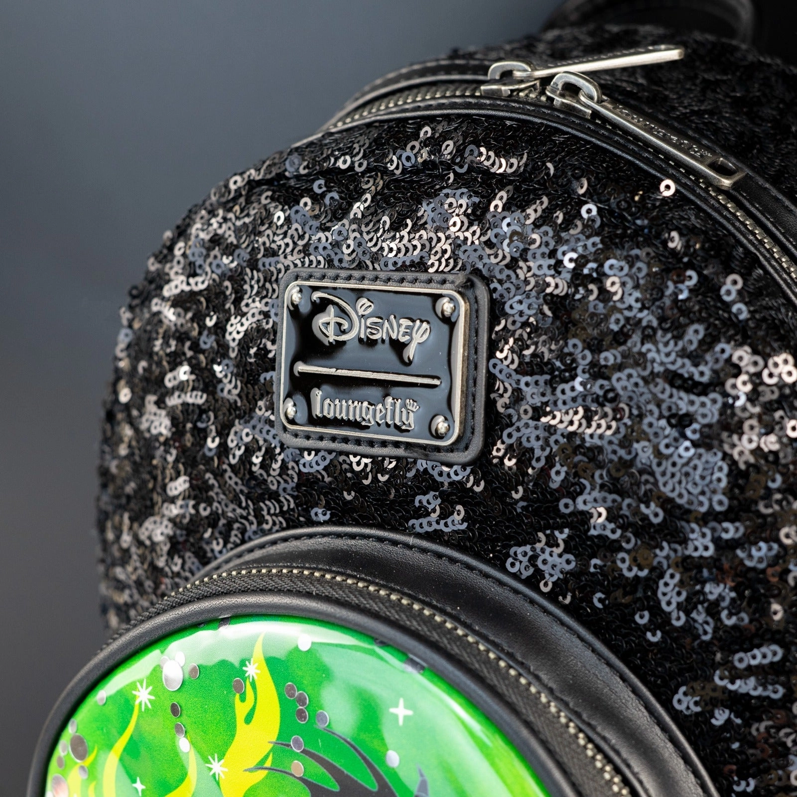Loungefly x Disney Villains Maleficent Dragon Sequin Globe Mini Backpack