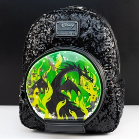 Loungefly x Disney Villains Maleficent Dragon Sequin Globe Mini Backpack
