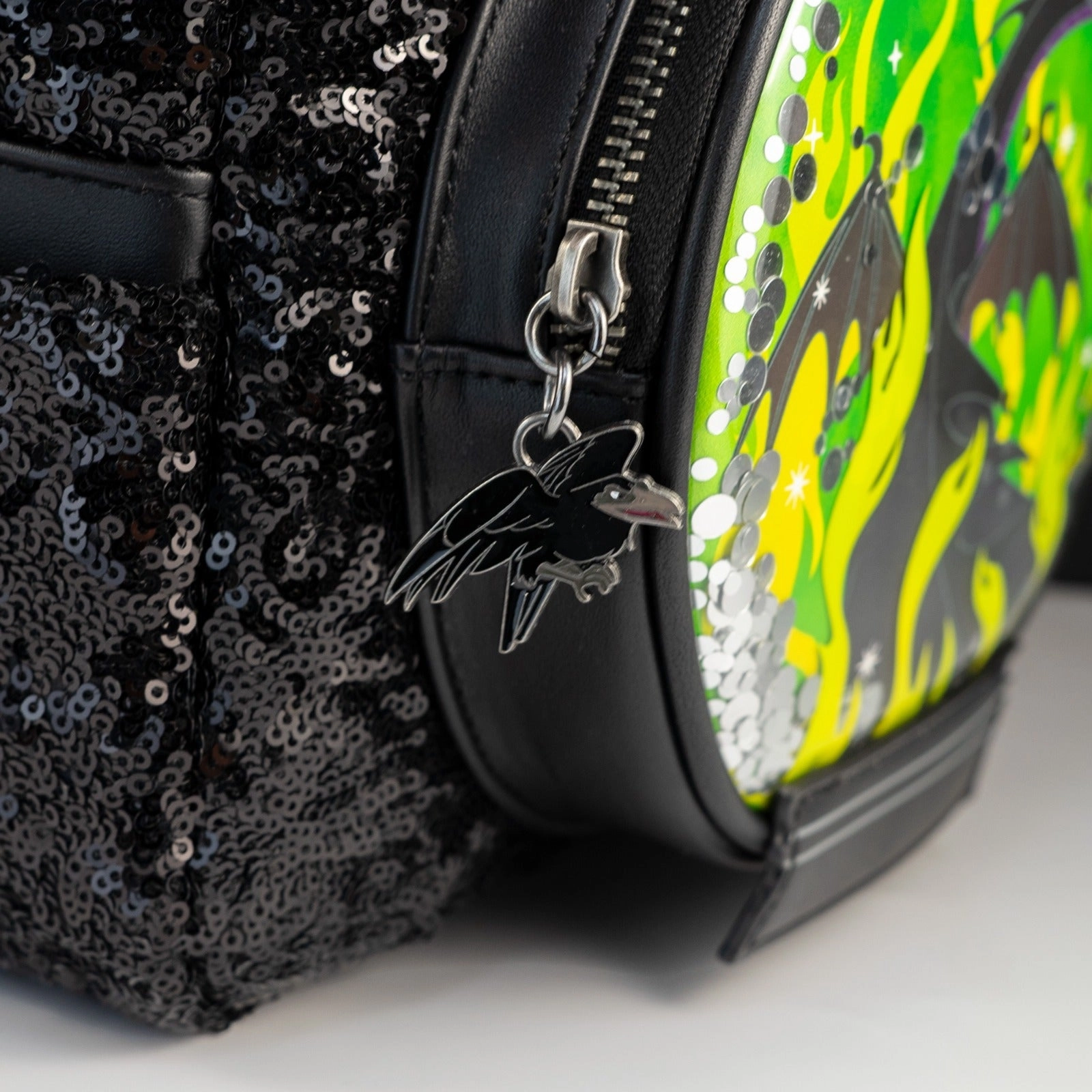 Loungefly x Disney Villains Maleficent Dragon Sequin Globe Mini Backpack