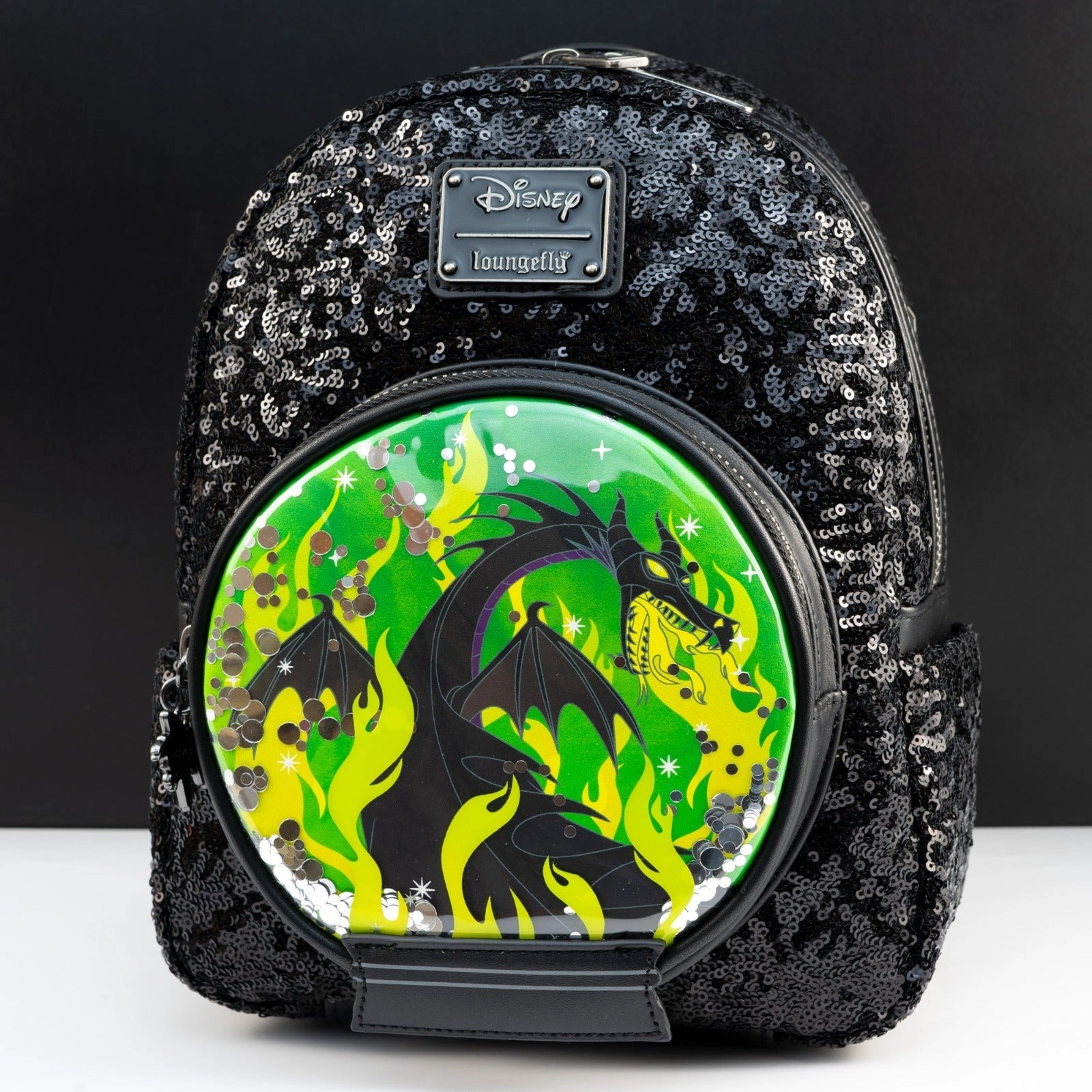 Loungefly x Disney Villains Maleficent Dragon Sequin Globe Mini Backpack
