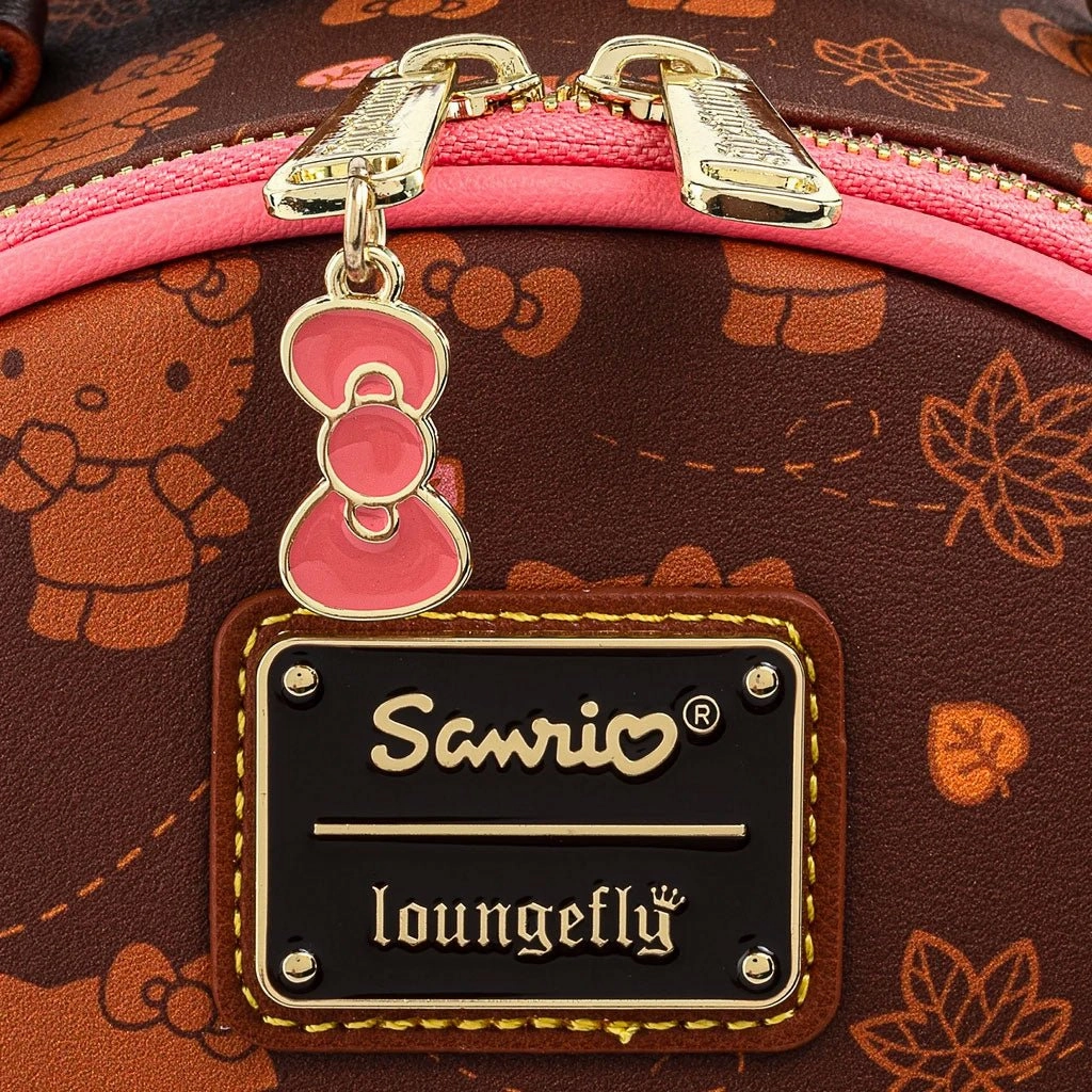Loungefly x Hello Kitty Pumpkin Spice Print Mini Convertible Backpack