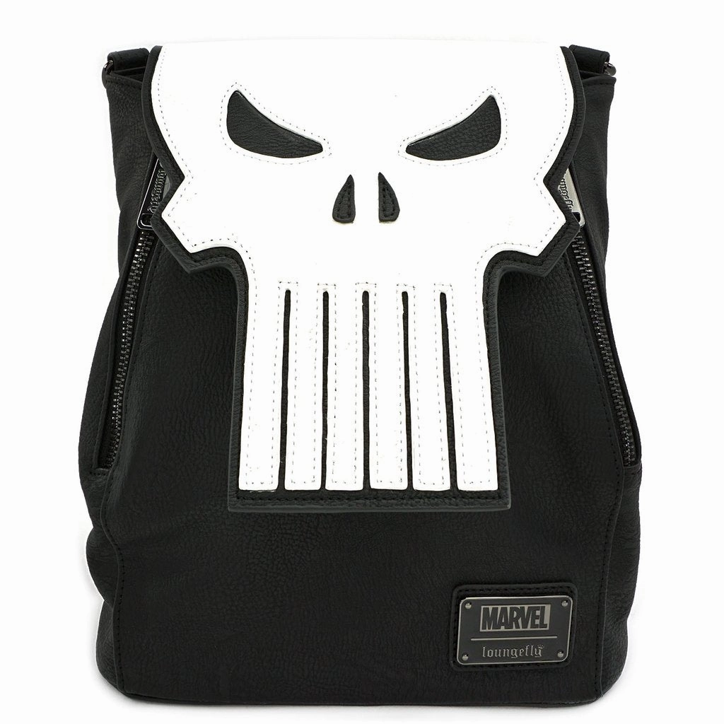 Loungefly x Marvel Punisher Skull Convertible Mini Backpack